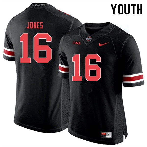 Youth Ohio State Buckeyes #16 Keandre Jones Blackout Authentic College Stitched Football Jersey 23UJ048UL